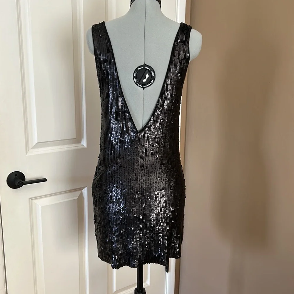 Free People Intimately Black Sequin Mini Dress - Picture 4 of 6